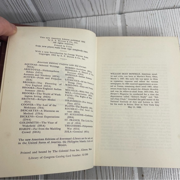 A Hazard of New Fortunes (William Dean Howells, 1952 HC) Everyman's Library - Picture 8 of 12